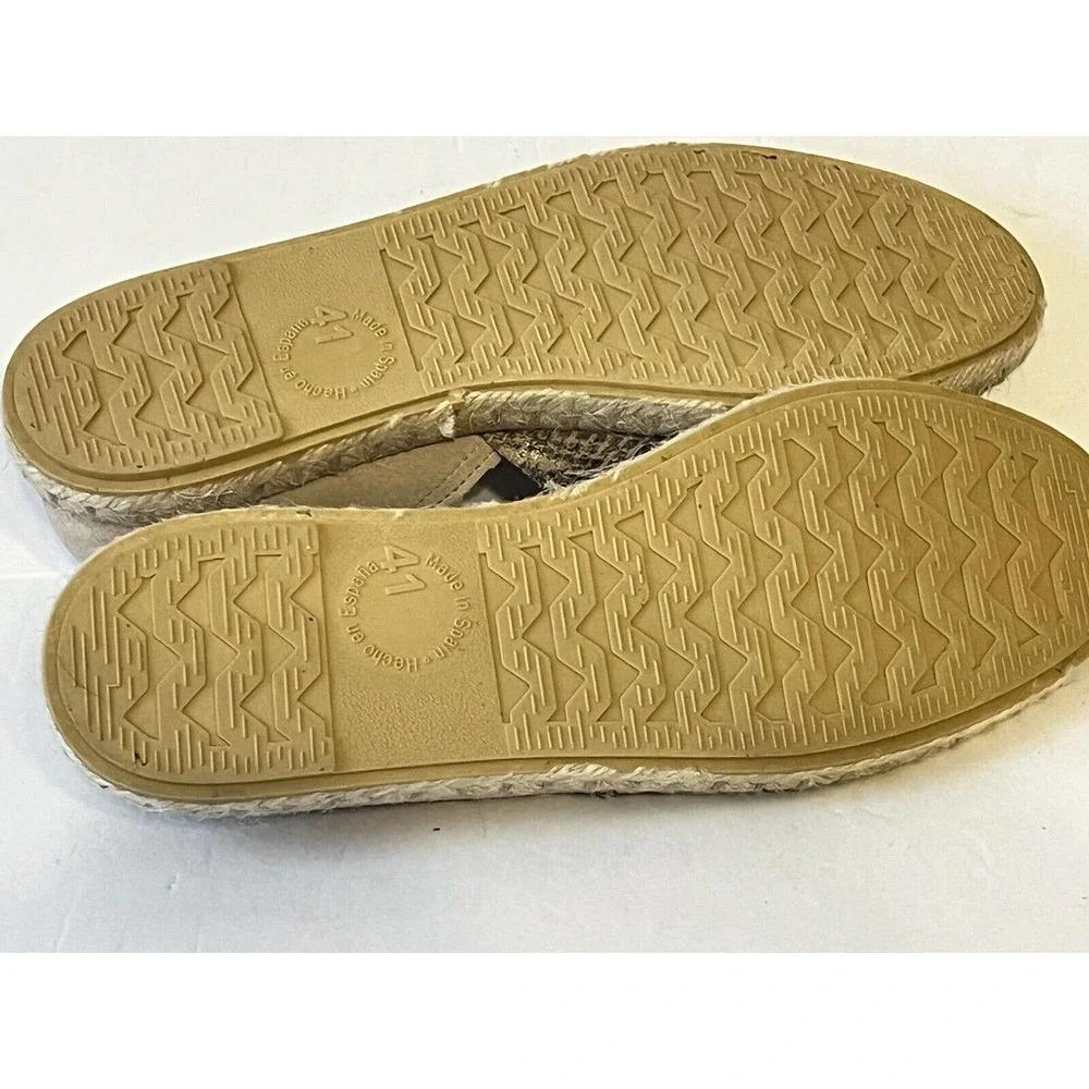 NEW! Mediterranea •Women 41/ 10• Snakeskin D’Orsay Espadrille Flats Spain